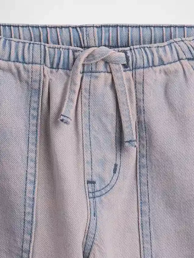 Kinder-Jeans-Shorts mit niedriger Leibhöhe und langem Schnitt