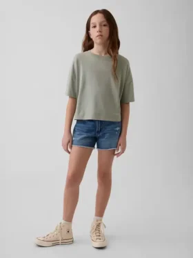 Kinder-Jeans-Shorts mit niedriger Leibhöhe und ultraweichem Stride-Denim