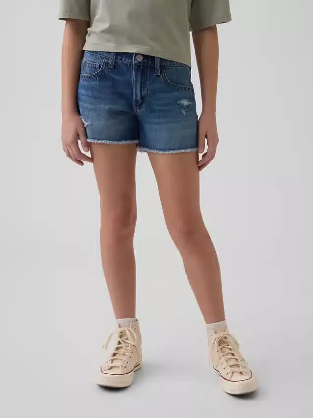 Kinder-Jeans-Shorts mit niedriger Leibhöhe und ultraweichem Stride-Denim