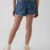 Kinder-Jeans-Shorts mit niedriger Leibhöhe und ultraweichem Stride-Denim