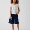 Kinder-Jeans-Shorts mit niedriger Leibhöhe und verlängertem Schnitt