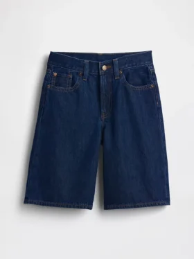 Kinder-Jeans-Shorts mit niedriger Leibhöhe und verlängertem Schnitt
