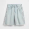 Kinder-Jeans-Shorts mit niedriger Leibhöhe und verlängertem Schnitt