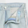 Kinder-Jeans-Shorts mit niedriger Leibhöhe und verlängertem Schnitt