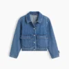 Kinder-Jeansjacke mit aufgesetzten Taschen