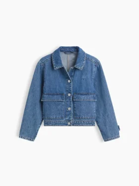 Kinder-Jeansjacke mit aufgesetzten Taschen