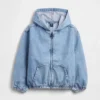 Kinder-Jeansjacke mit Kapuze in lockerer Passform