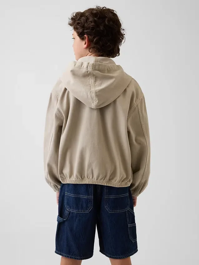 Kinder-Jeansjacke mit Kapuze in lockerer Passform