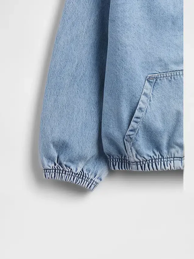 Kinder-Jeansjacke mit Kapuze in lockerer Passform