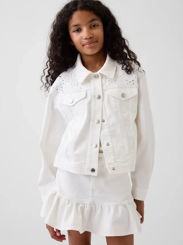 Kinder-Jeansjacke mit Ösen