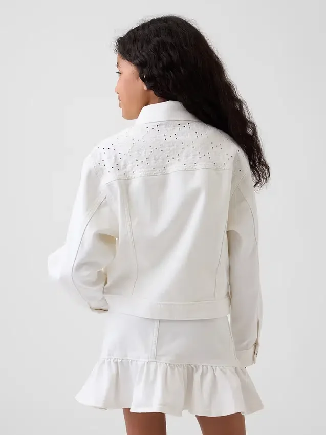 Kinder-Jeansjacke mit Ösen