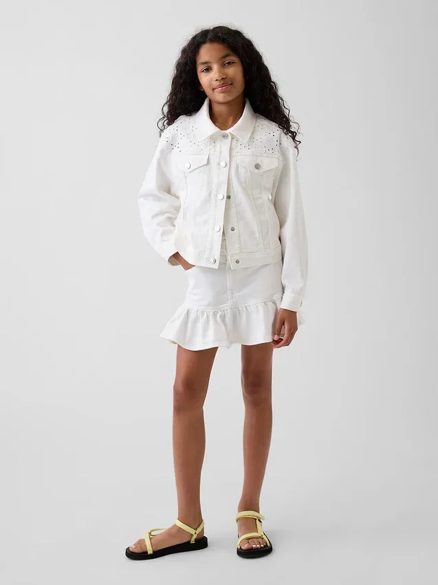 Kinder-Jeansjacke mit Ösen