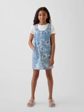 Kinder-Jeansrock mit Blumenmuster