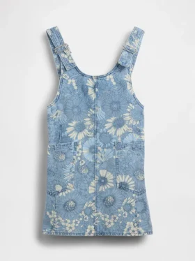 Kinder-Jeansrock mit Blumenmuster