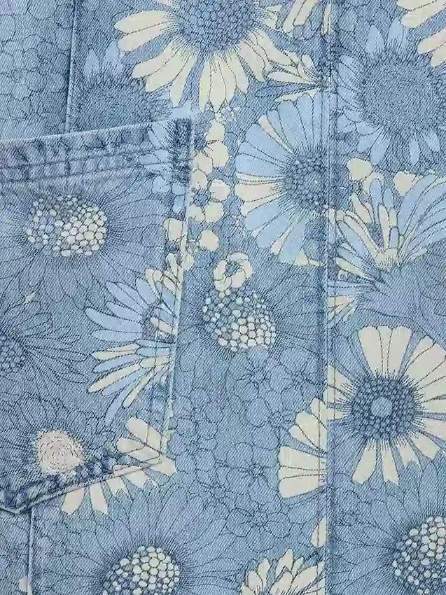 Kinder-Jeansrock mit Blumenmuster
