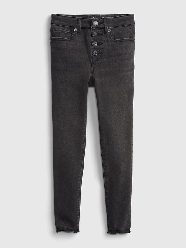 Kinder-Jeggings mit hoher Leibhöhe und Used-Look