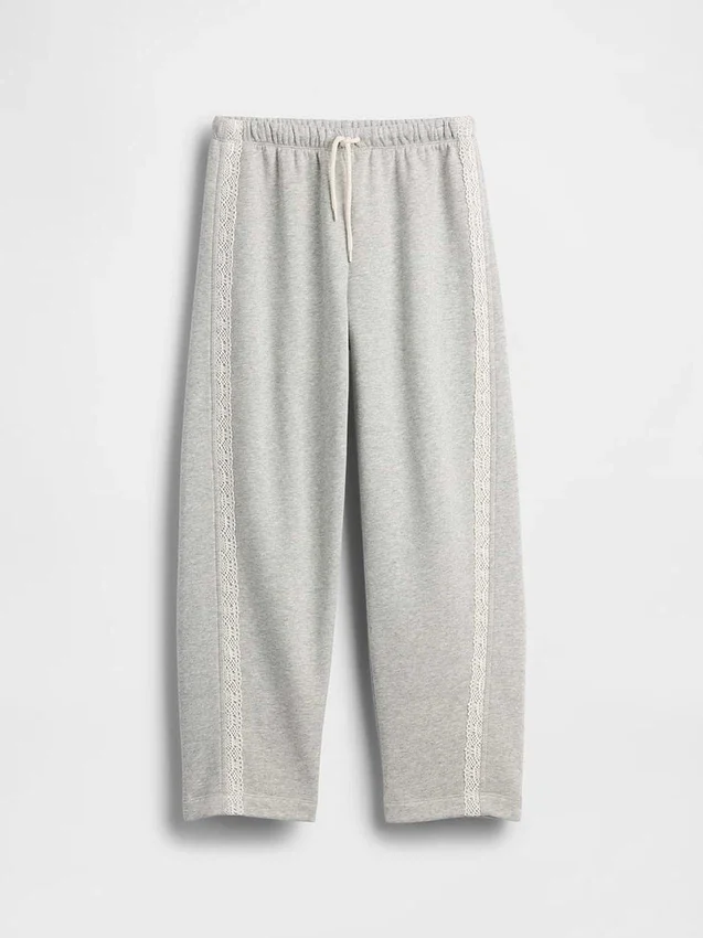 Kinder-Jogginghose „Vintagesoft“ im lockeren Schnitt mit Spitzenbesatz
