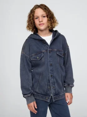 Kinder-Kapuzen-Icon-Sweatshirt-Jeansjacke