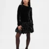Kinder-Kleid aus verschiedenen Materialien mit Pailletten und Ballonrock