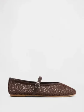 Kinder-Mary-Jane-Ballerinas aus Häkelstoff