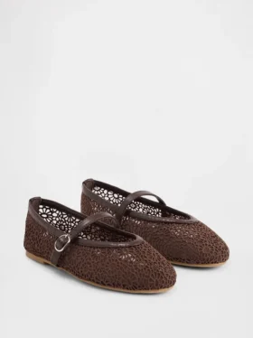 Kinder-Mary-Jane-Ballerinas aus Häkelstoff