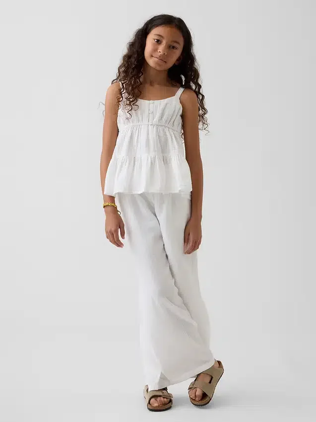 Kinder-Oberteil aus Baumwollgaze mit Stufenschnitt
