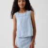 Kinder-Oberteil aus Denim mit Gingham-Muster
