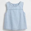 Kinder-Oberteil aus Denim mit Gingham-Muster