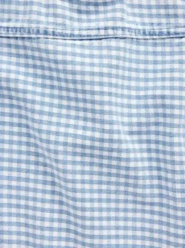 Kinder-Oberteil aus Denim mit Gingham-Muster