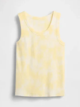 Kinder-Oberteil aus Rippstrick mit Tie-Dye-Effekt
