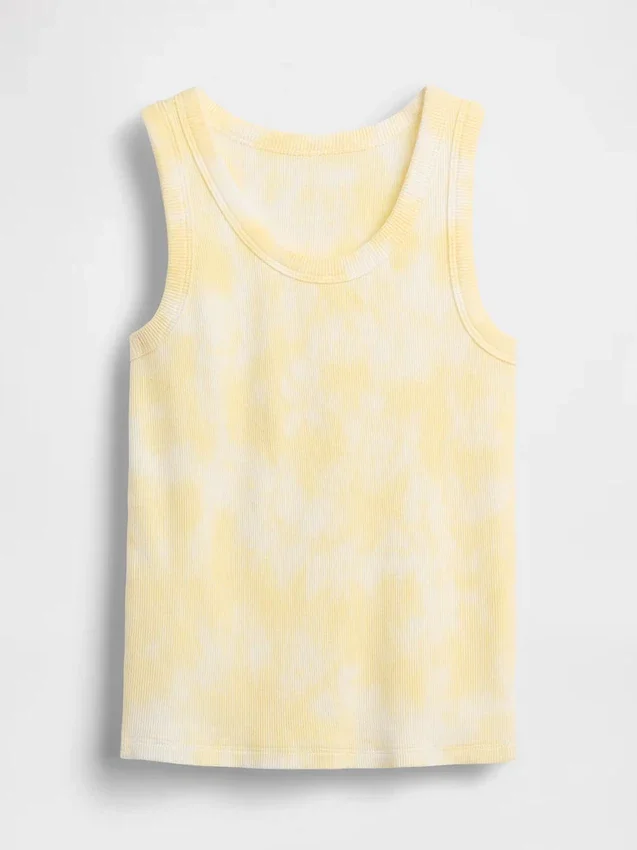 Kinder-Oberteil aus Rippstrick mit Tie-Dye-Effekt