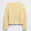 Kinder-Oversize-Pullover mit Rundhalsausschnitt aus Häkelstoff