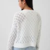 Kinder-Oversize-Pullover mit Rundhalsausschnitt aus Häkelstoff