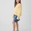 Kinder-Oversize-Pullover mit Rundhalsausschnitt aus Häkelstoff