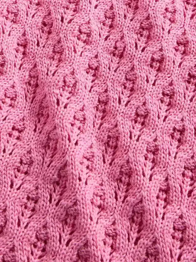 Kinder-Oversize-Pullover mit Rundhalsausschnitt aus Häkelstoff