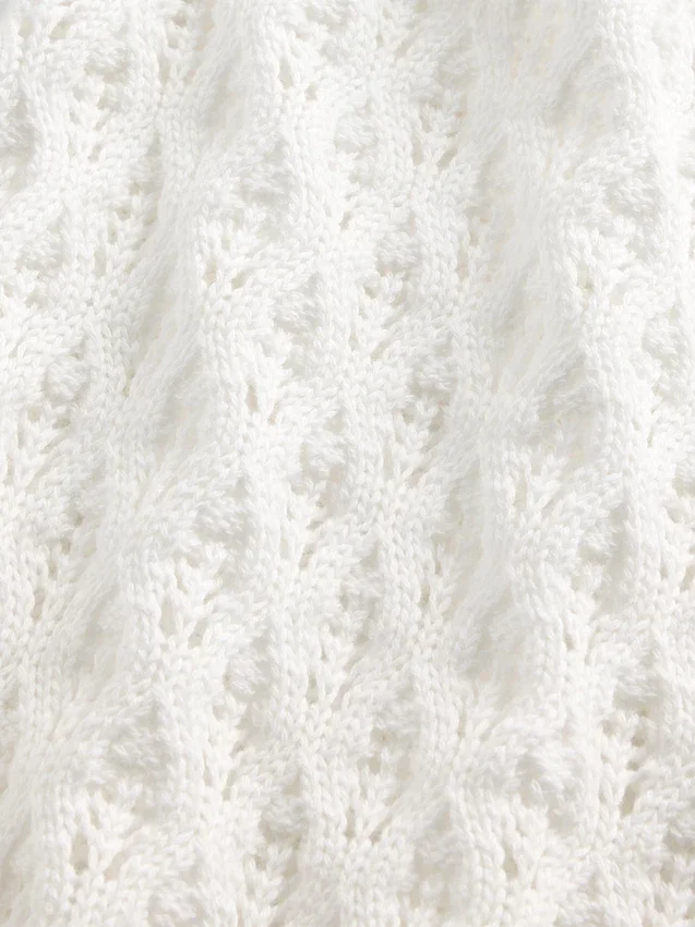 Kinder-Oversize-Pullover mit Rundhalsausschnitt aus Häkelstoff