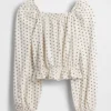 Kinder-Peplum-Oberteil aus Crinkle-Stoff