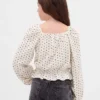 Kinder-Peplum-Oberteil aus Crinkle-Stoff
