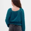 Kinder-Peplum-Oberteil aus Crinkle-Stoff