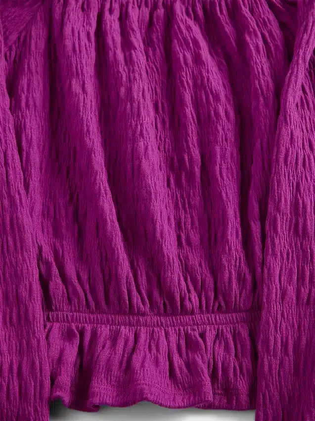 Kinder-Peplum-Oberteil aus Crinkle-Stoff