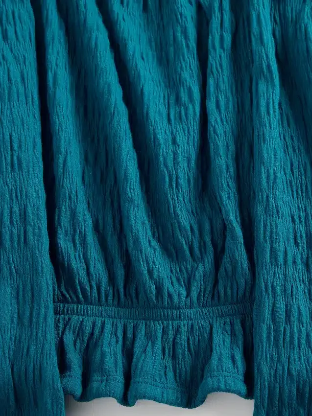 Kinder-Peplum-Oberteil aus Crinkle-Stoff