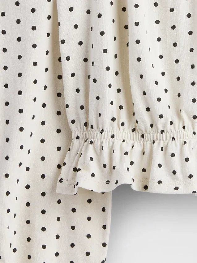 Kinder-Peplum-Oberteil aus Crinkle-Stoff