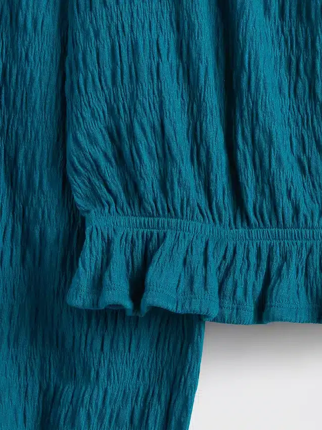 Kinder-Peplum-Oberteil aus Crinkle-Stoff