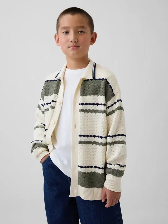 Kinder-Polo-Pullover in lockerer Passform