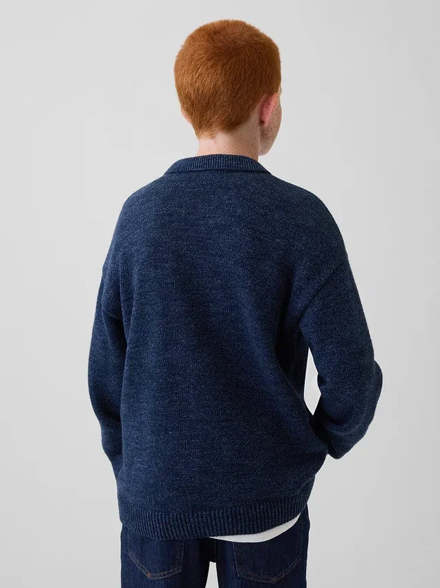 Kinder-Polo-Pullover in lockerer Passform