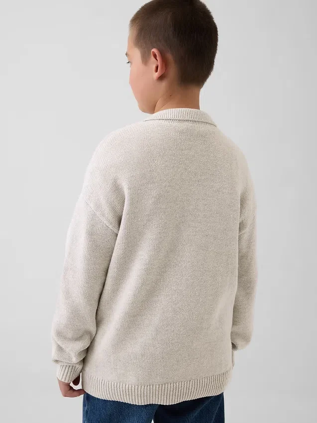 Kinder-Polo-Pullover in lockerer Passform