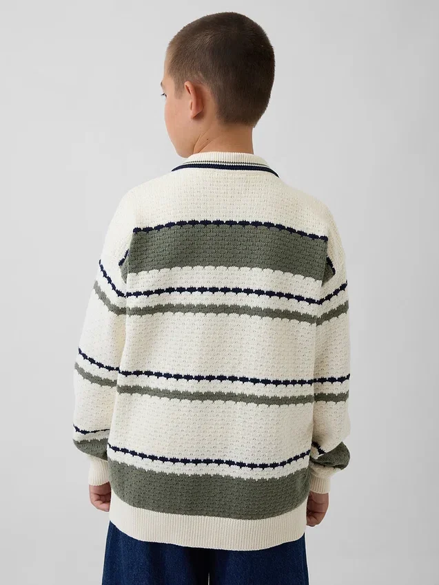 Kinder-Polo-Pullover in lockerer Passform