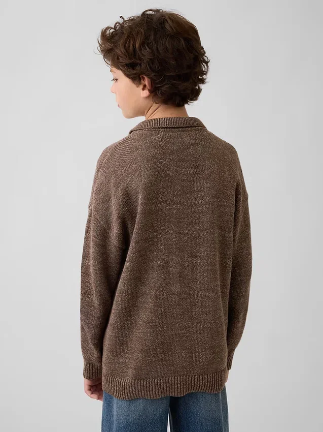 Kinder-Polo-Pullover in lockerer Passform