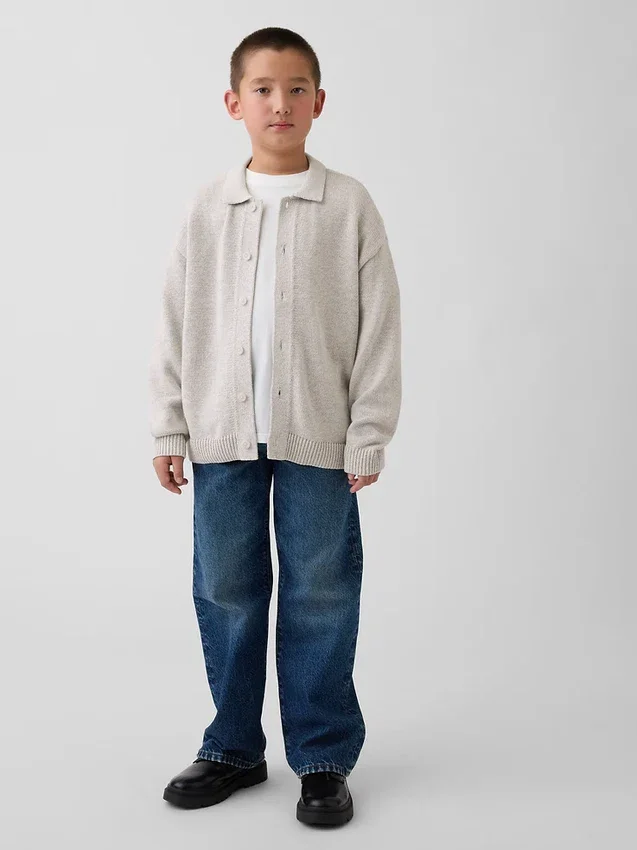Kinder-Polo-Pullover in lockerer Passform