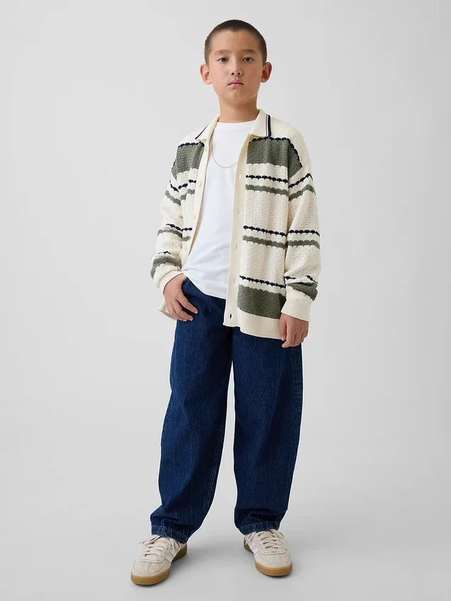Kinder-Polo-Pullover in lockerer Passform
